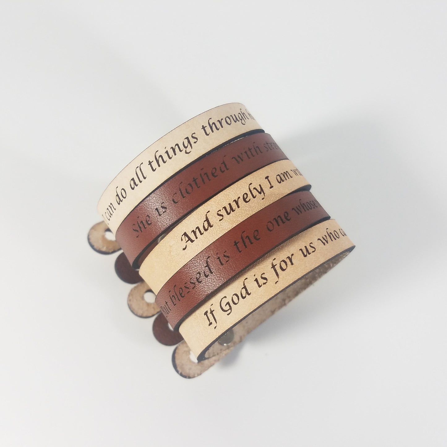 Spiritual Quote Bracelet - the light shines in the darkness