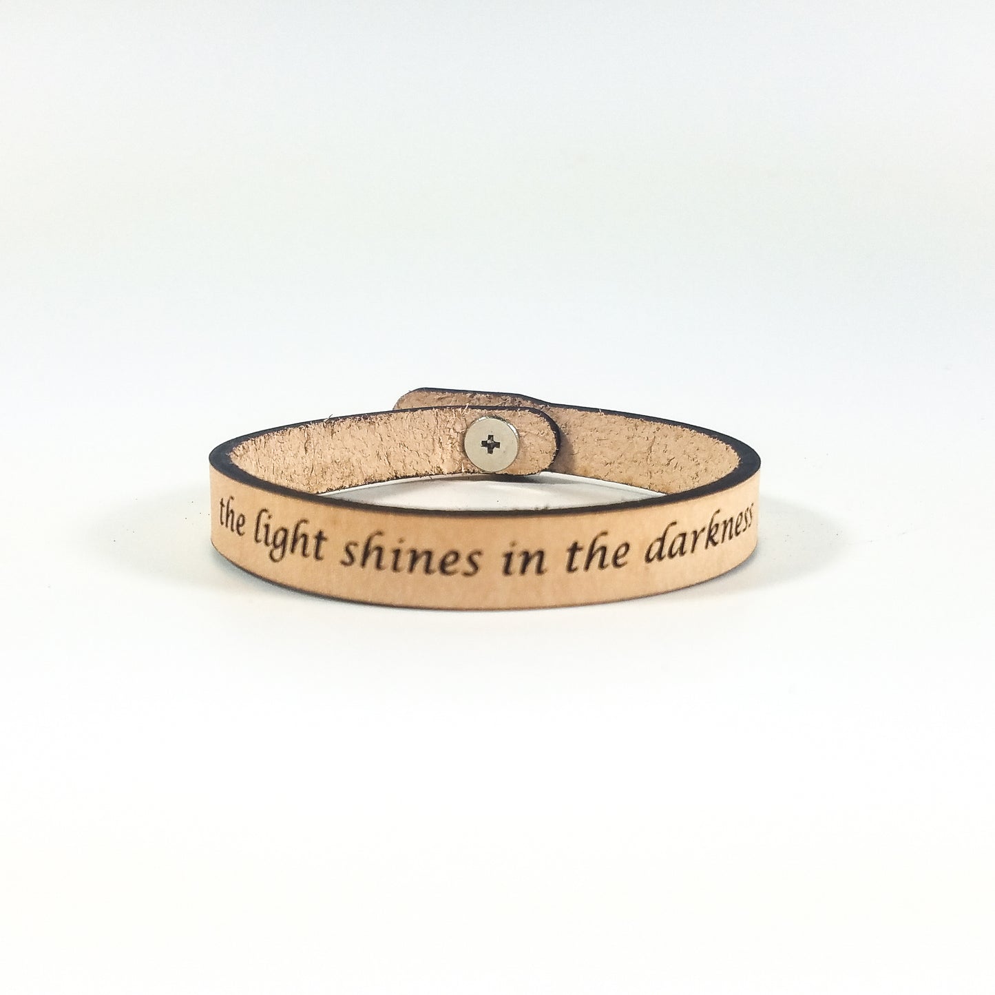 Spiritual Quote Bracelet - the light shines in the darkness